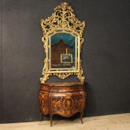 Specchiera italiana dorata Luigi XV